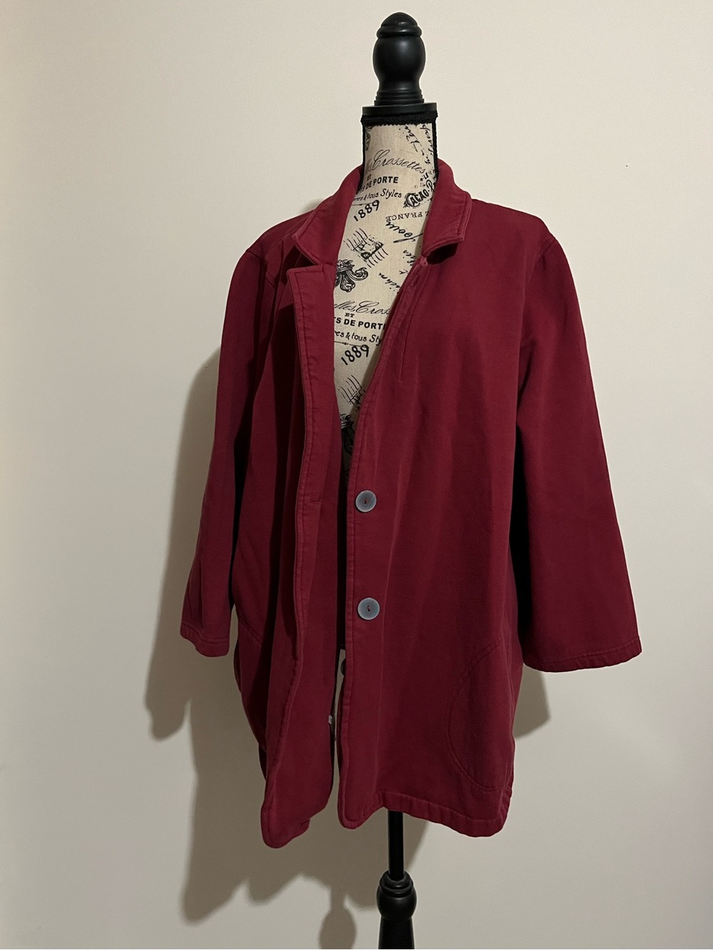 Brick Red Woman Within Single Breasted Sweater Coat